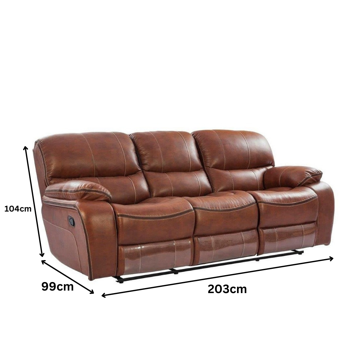 Oeleans Manual 3 Seater Recliner - right_view