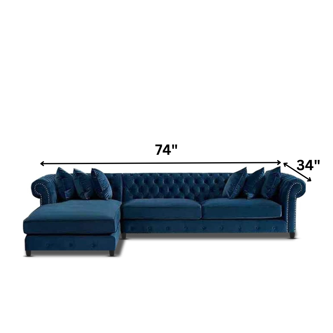 Chesterfield L Shaped Sofa - left_view