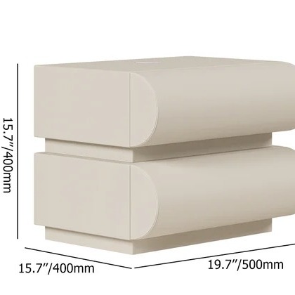 Modern White Bedside Table With Wireless Charging - left_view