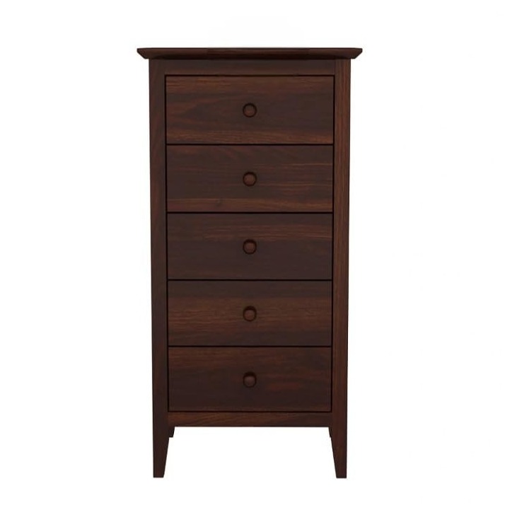 Solid Sheesham Wood Chest Of Drawers (Walnut) - front_view