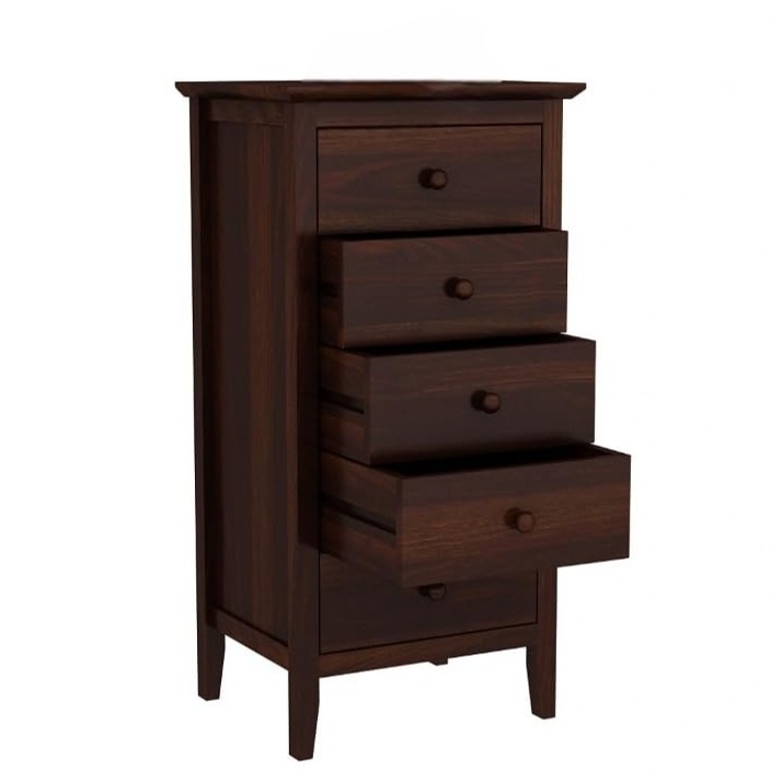 Solid Sheesham Wood Chest Of Drawers (Walnut) - left_view
