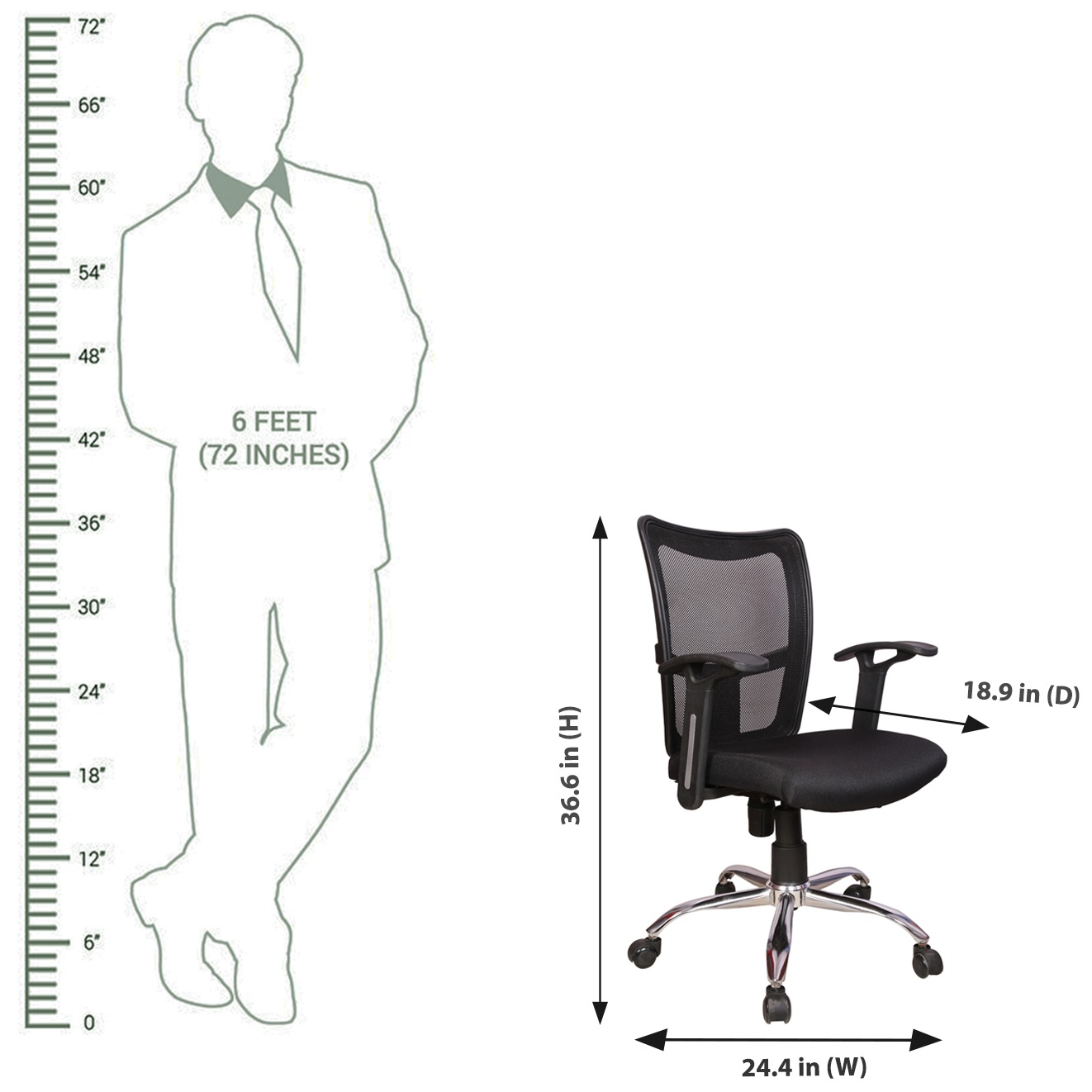 Orleans Brio Medium Back Revolving Chair - right_view