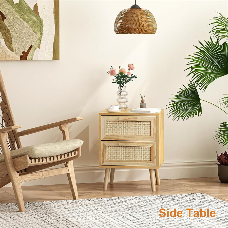 Ness 2 Drawer Bedside Table - top_view