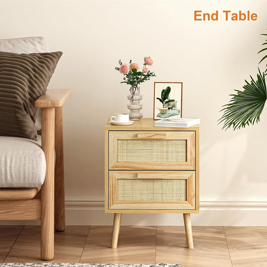 Ness 2 Drawer Bedside Table - rear_view