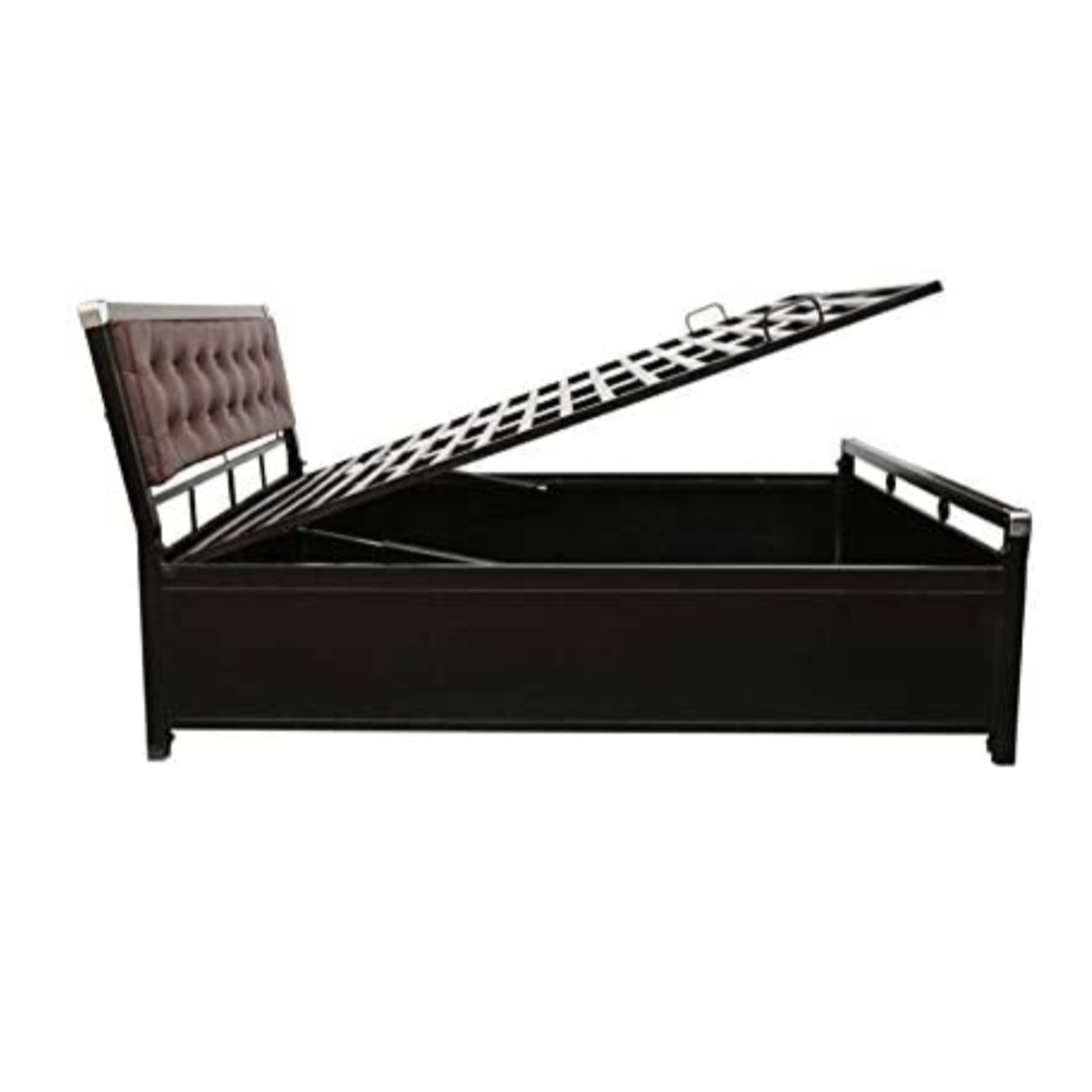 Queen Size Metal Bed With Hydraulic Storage - rear_view
