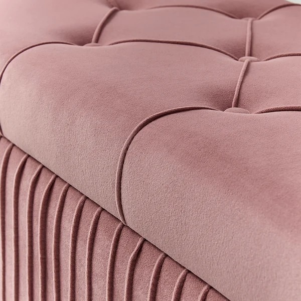 Modern Velvet Storage Bench - rear_view
