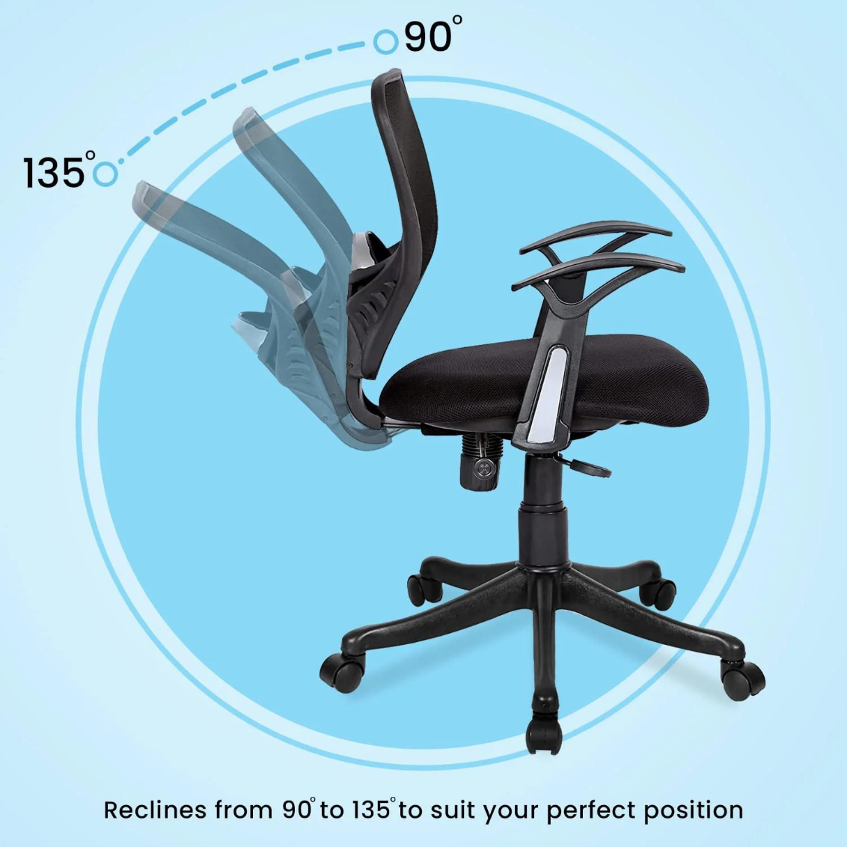 Revolving Office Casper Chair - rear_view