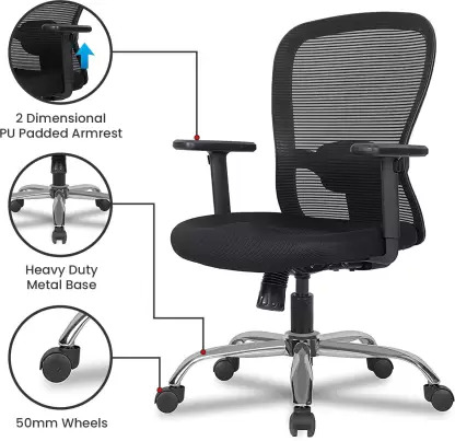 Bendigo Medium Back Revolving Mesh Office Chair - front_view