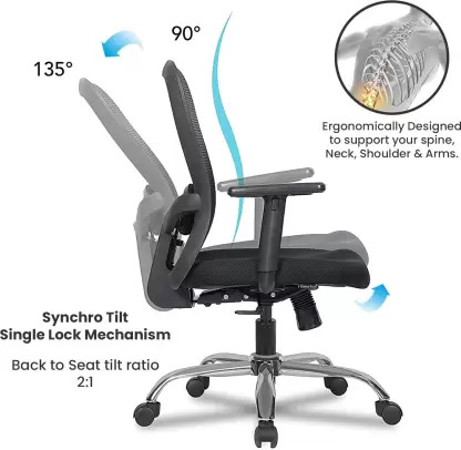 Bendigo Medium Back Revolving Mesh Office Chair - left_view