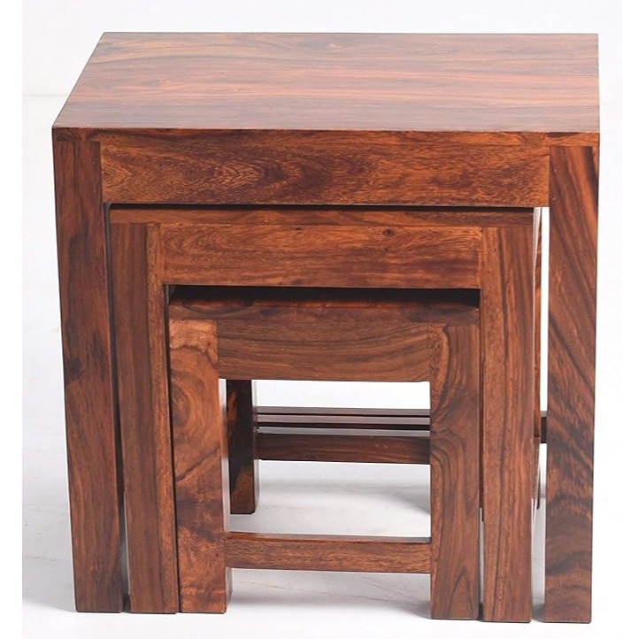 Sapa Solid Sheesham Wood Nesting Table - top_view