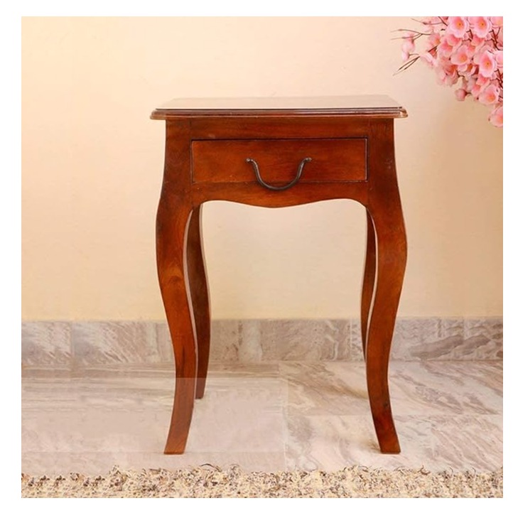 Cleo Wood Bedside Table for Living Room - front_view
