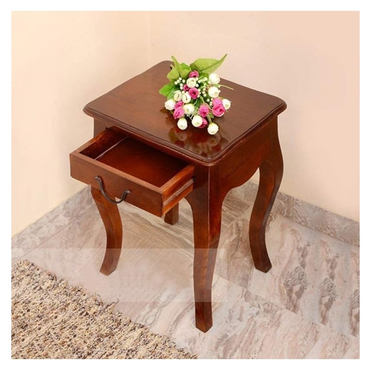 Cleo Wood Bedside Table for Living Room - rear_view