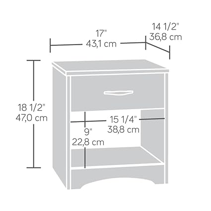 Orleans Sheesham Wood Bedside Table with 1 Drawer for Living Room - front_view