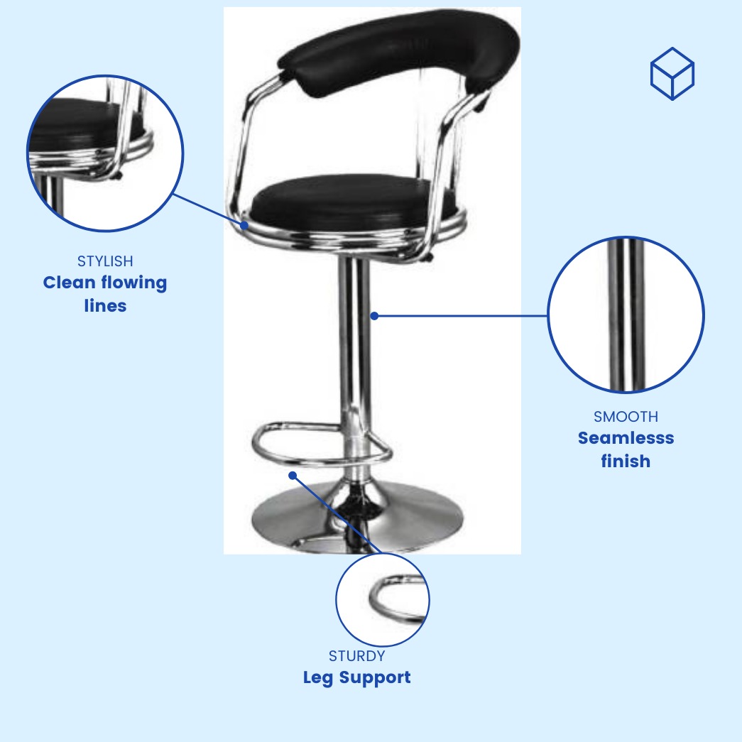 Bristol Metal Bar Stool - left_view