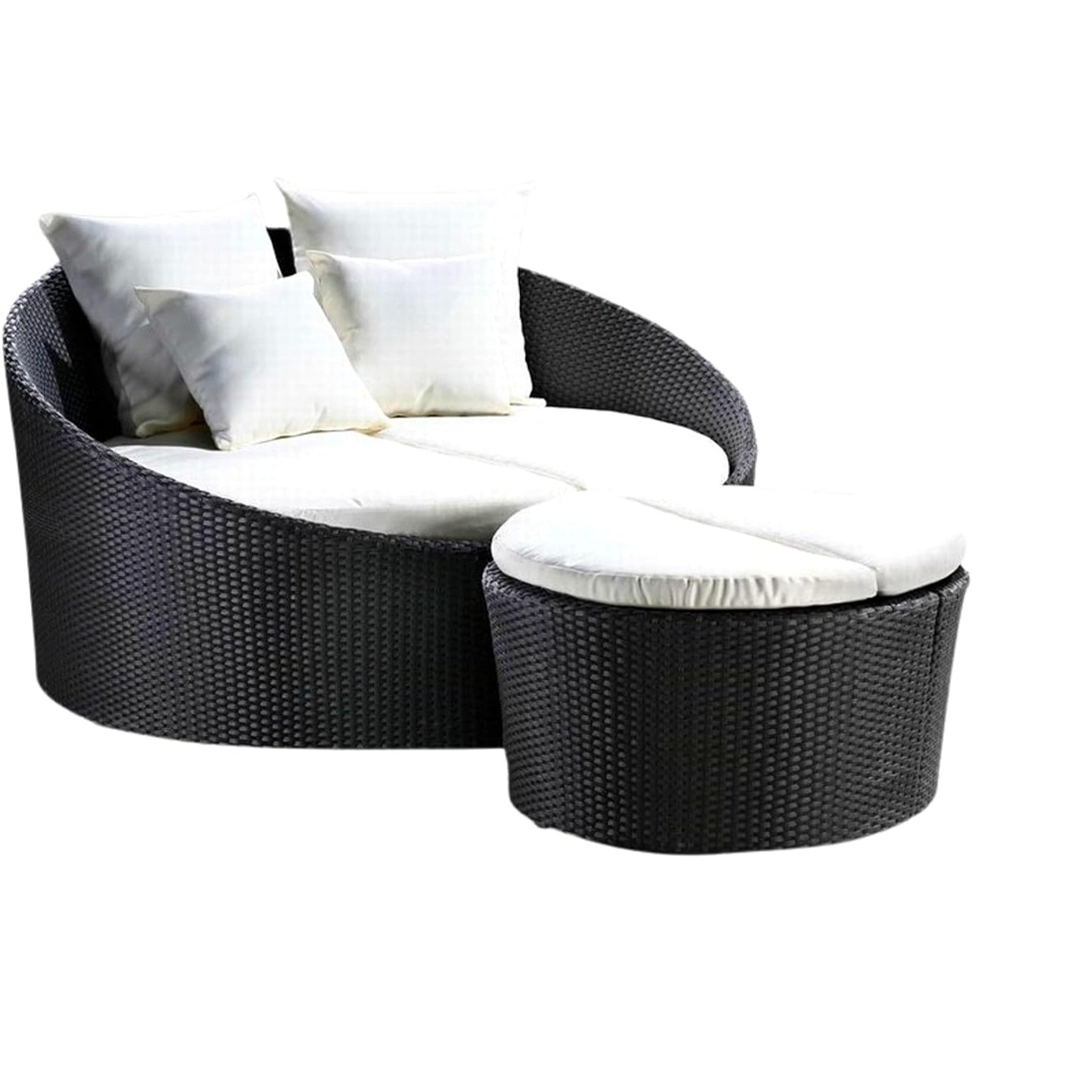 Damask Round Sofa Daybed Set - front_view