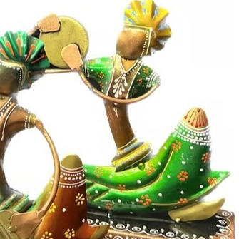 Yolo Decorative Rajasthani Musicians Showpiece - rear_view