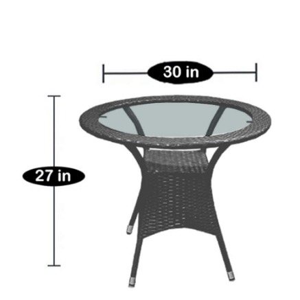 Outdoor Wicker Chair Set With Cushions - rear_view
