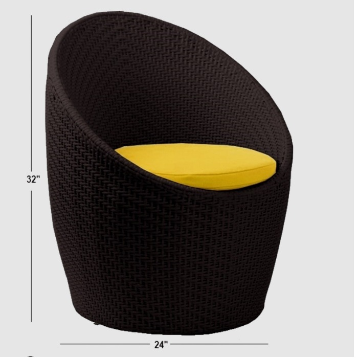 Wicker apple chair set outdoor Furniture Wicker Waving  with Cushions - top_view