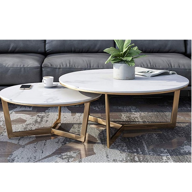Morgen Stark Nesting Tables in PVD Gold finish - front_view
