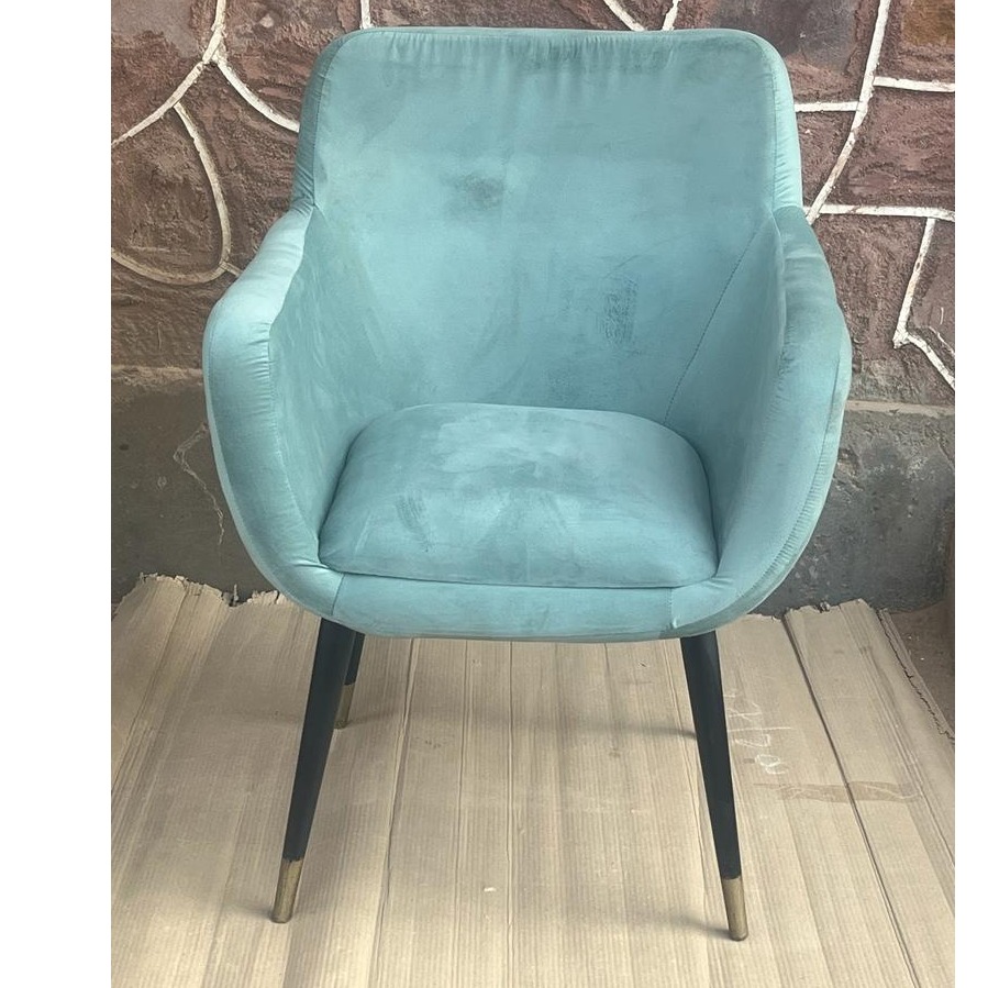 Damask Modern Curved Back Armrest Wingback Chair for Banquet Office & Living Room - left_view