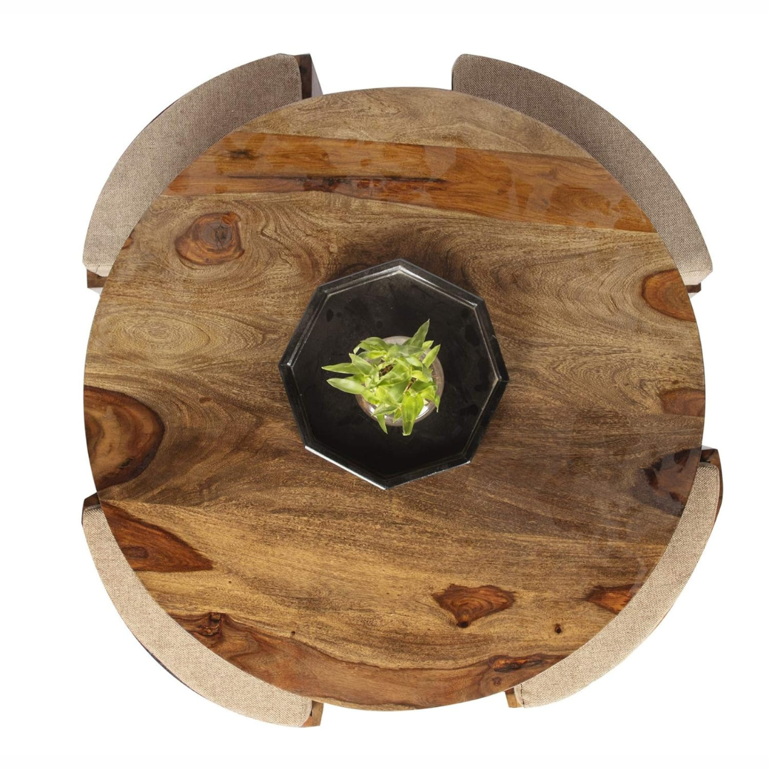 Dego Round 4 Seater Coffee Table Set - top_view