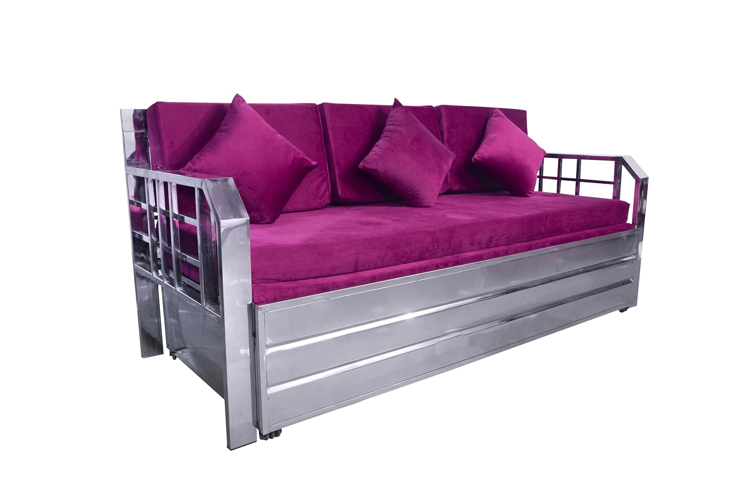 Steel Sofa Cum Bed with Hydraulic Storage - top_view
