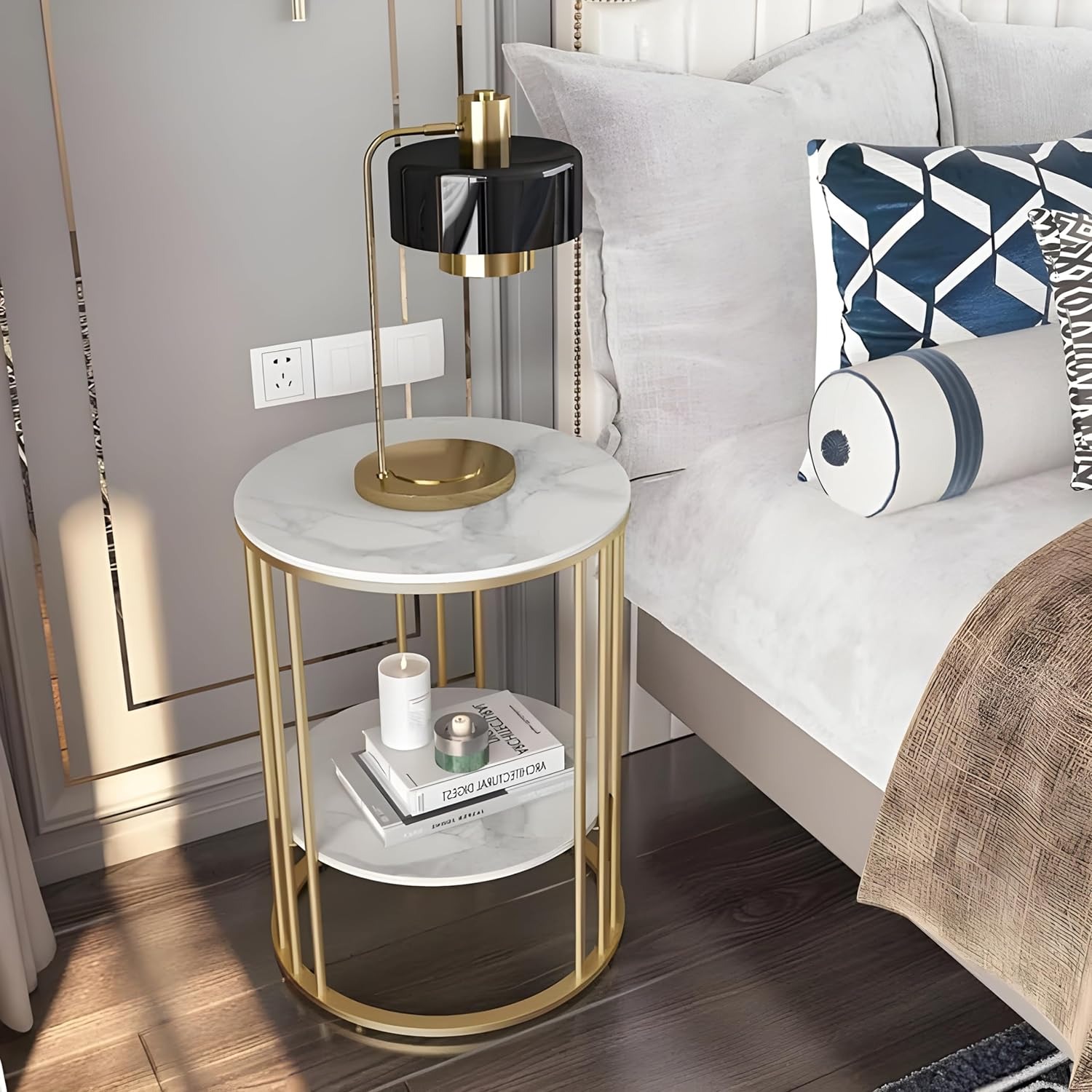 Nexon Round Modern Side Table - top_view