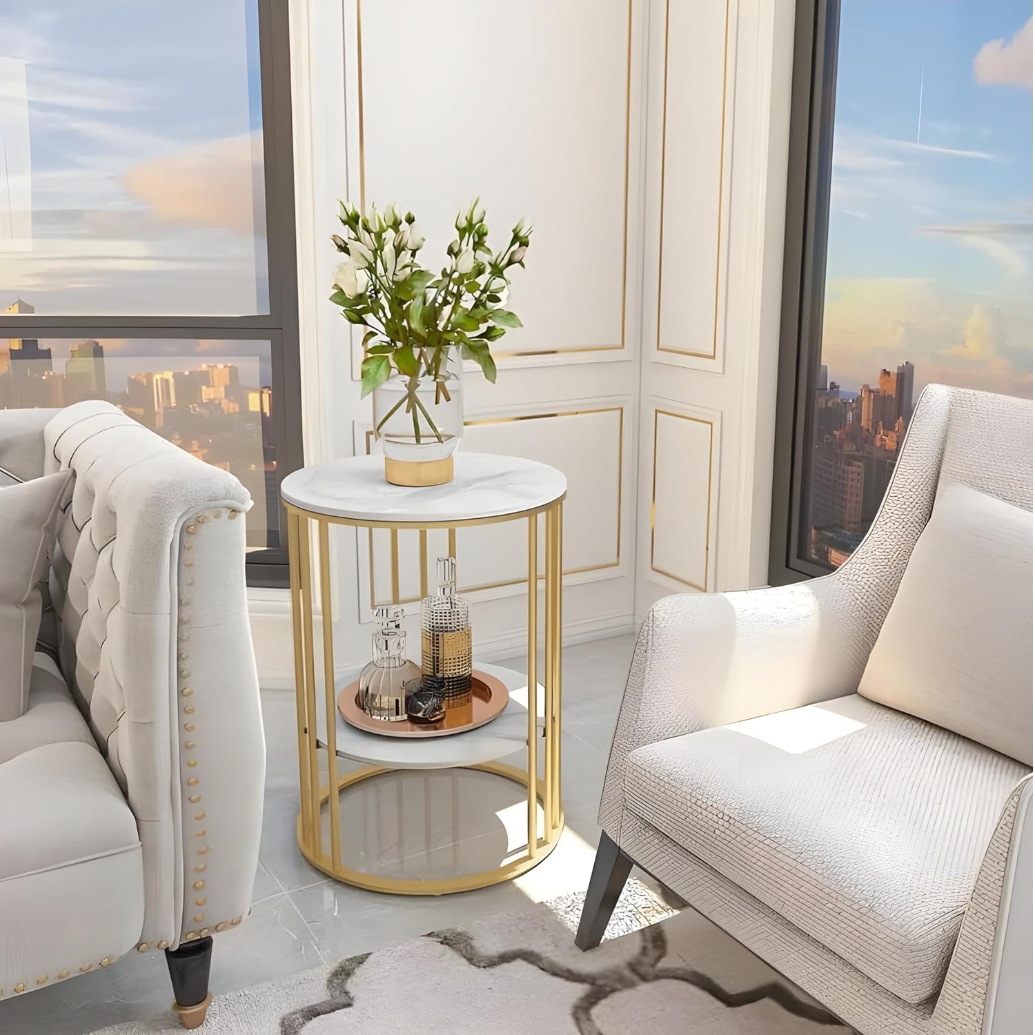 Nexon Round Modern Side Table - left_view