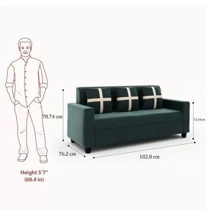 Neoxy Wood fabric 3+1+1 sofa set - rear_view