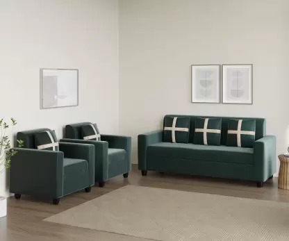 Neoxy Wood fabric 3+1+1 sofa set - front_view