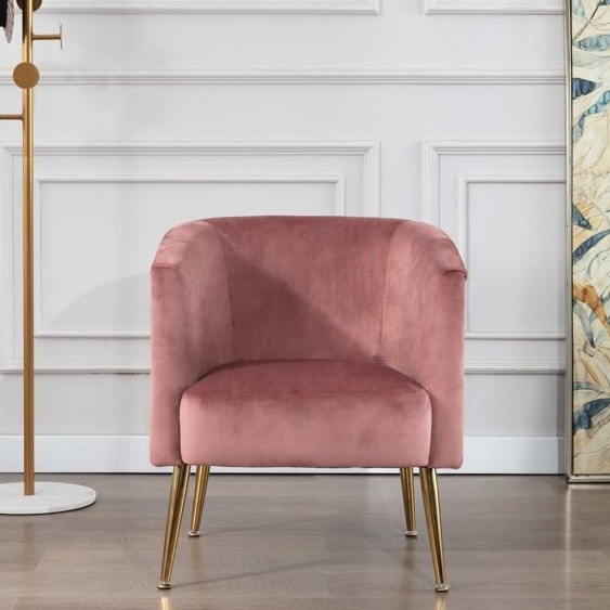 Sacramento Velvet Barrel Chair - front_view
