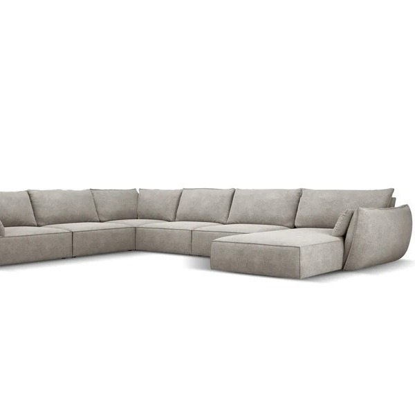 U - Shaped Fabric Sofa - front_view