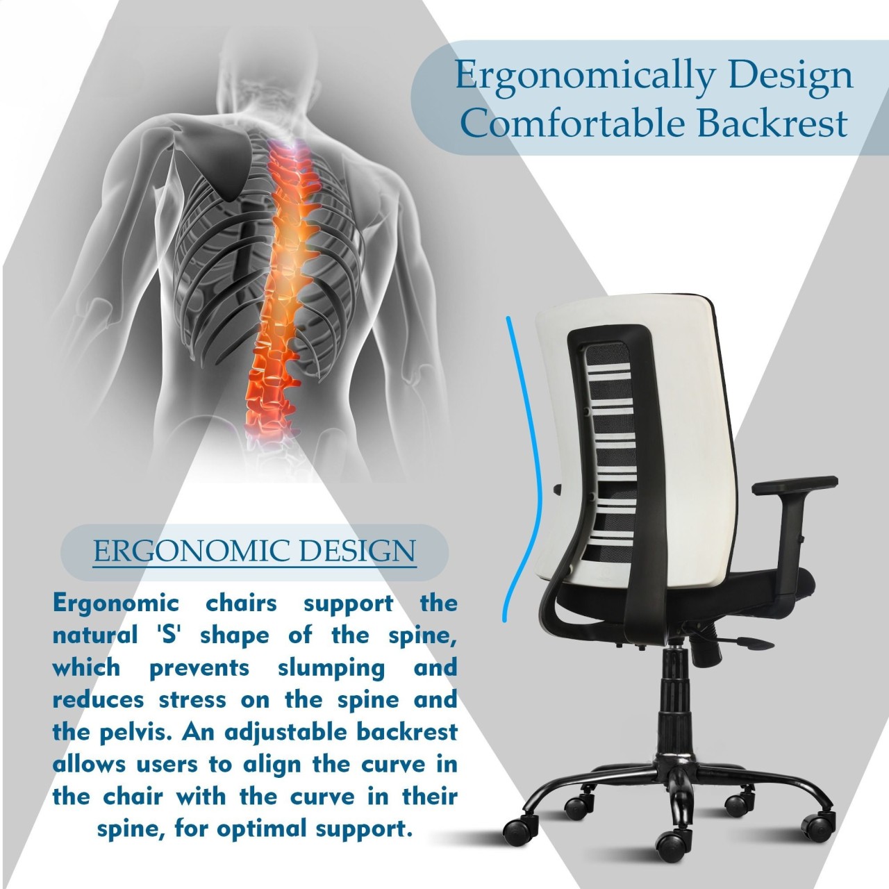 Posh Mesh Mid Back Chair (Black) - front_view