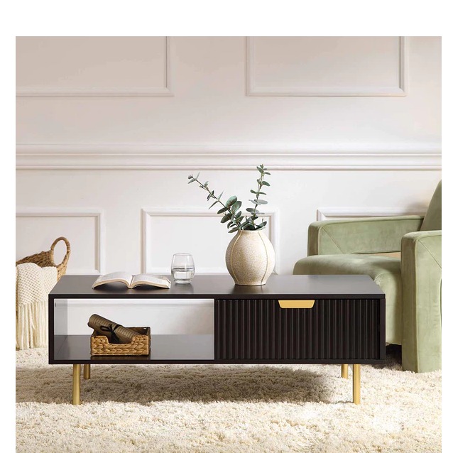 Sapa Wooden Center Table for Living Room In Black finish - front_view