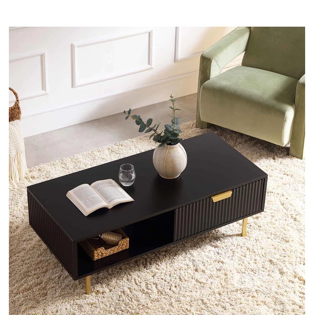 Sapa Wooden Center Table for Living Room In Black finish - top_view
