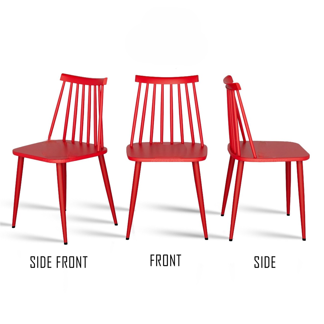 Argo Plastic Dining Chair (Red) - front_view