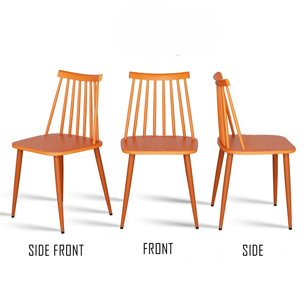Argo Plastic Dining Chair (Orange) - front_view