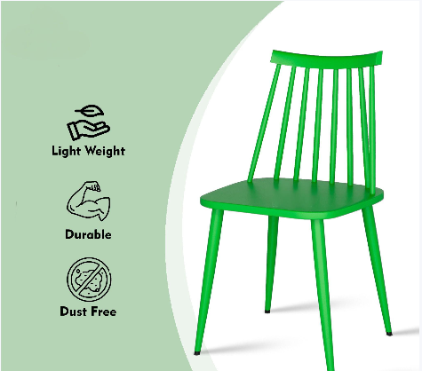 Argo Plastic Dining Chair (Green) - rear_view