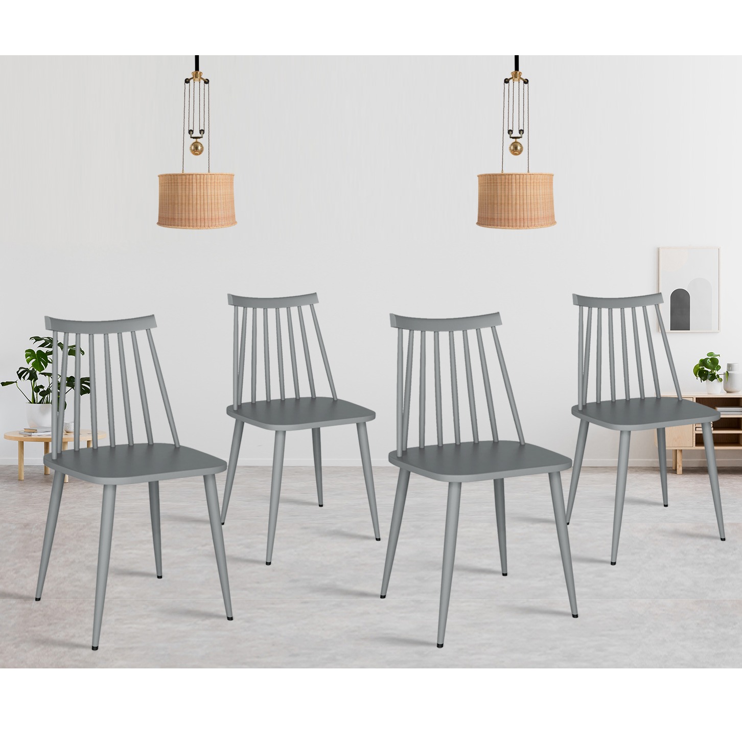 Argo Plastic Dining Chair (Grey) - left_view