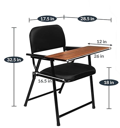 Barcelona Folding Chair with Writing Pad - top_view