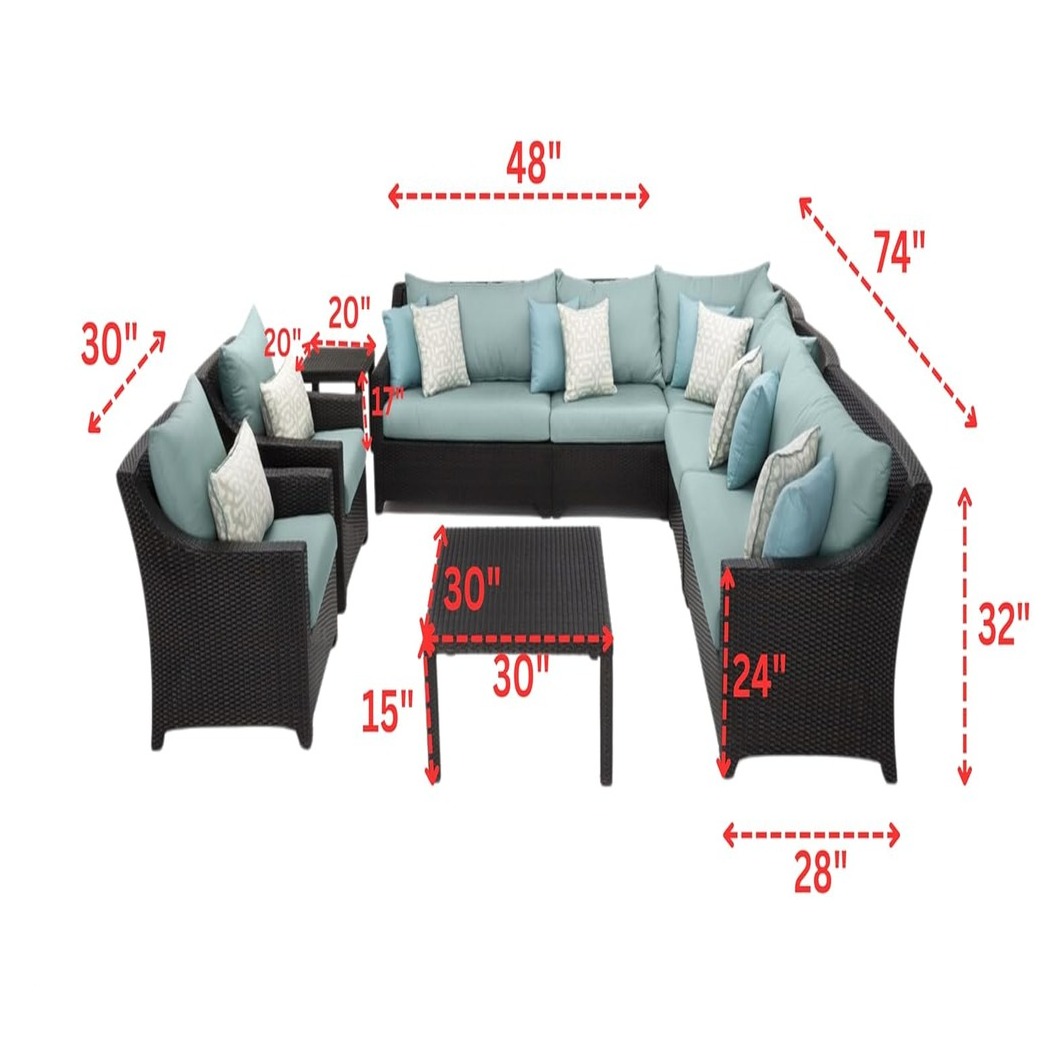 Argo Rattan Sofa set with table - top_view