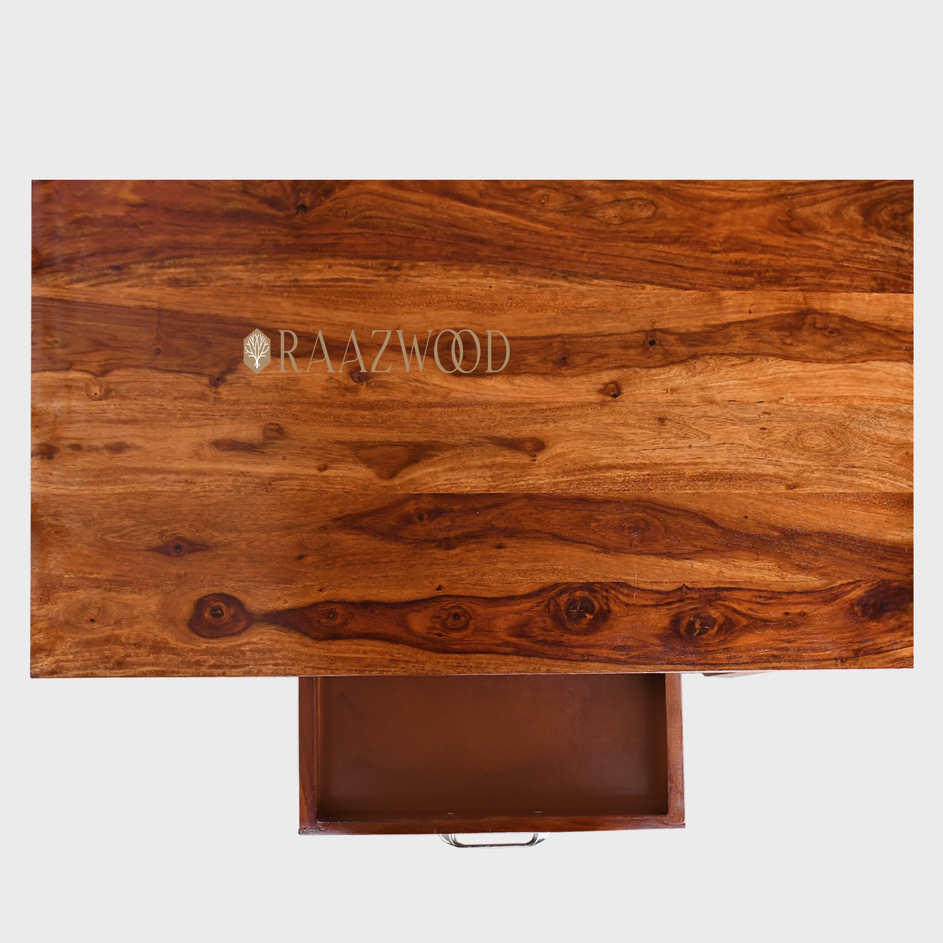 Warren Sheesham Wood Study Desk with Drawer - rear_view