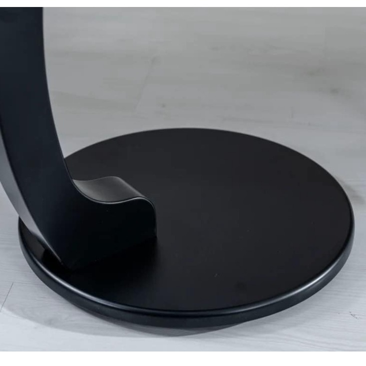 Bristo Round C Shaped End Table with Black Color - top_view
