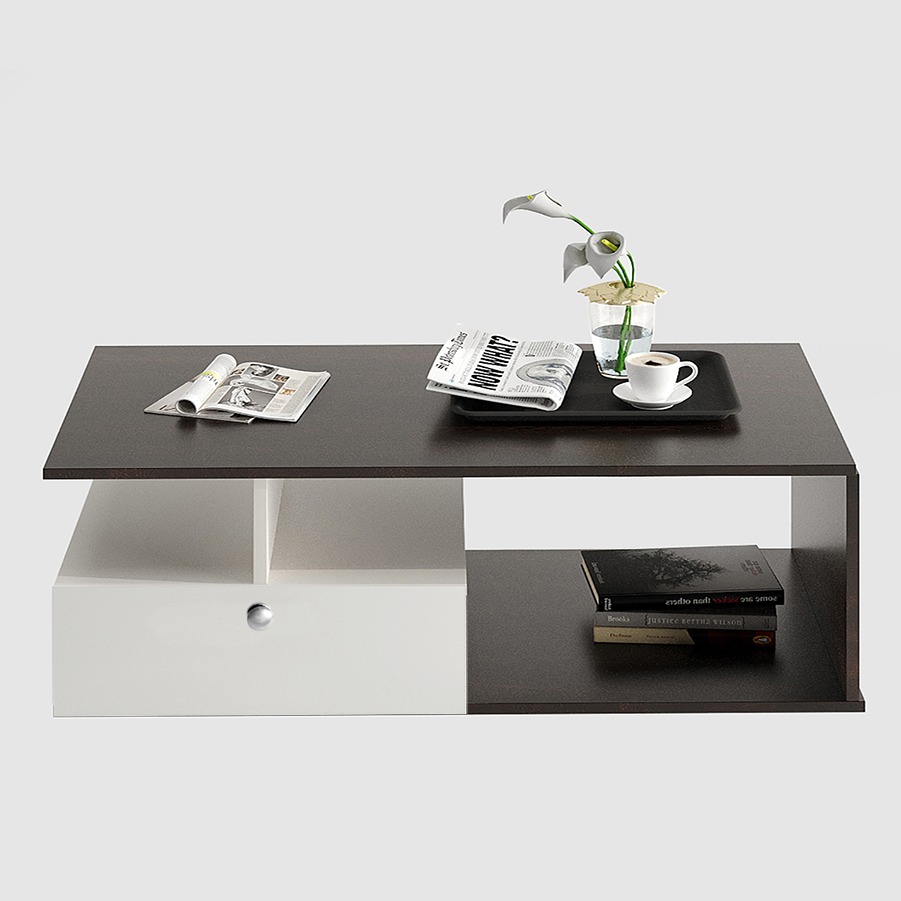 Marin wooden Rectangular coffee Table - front_view