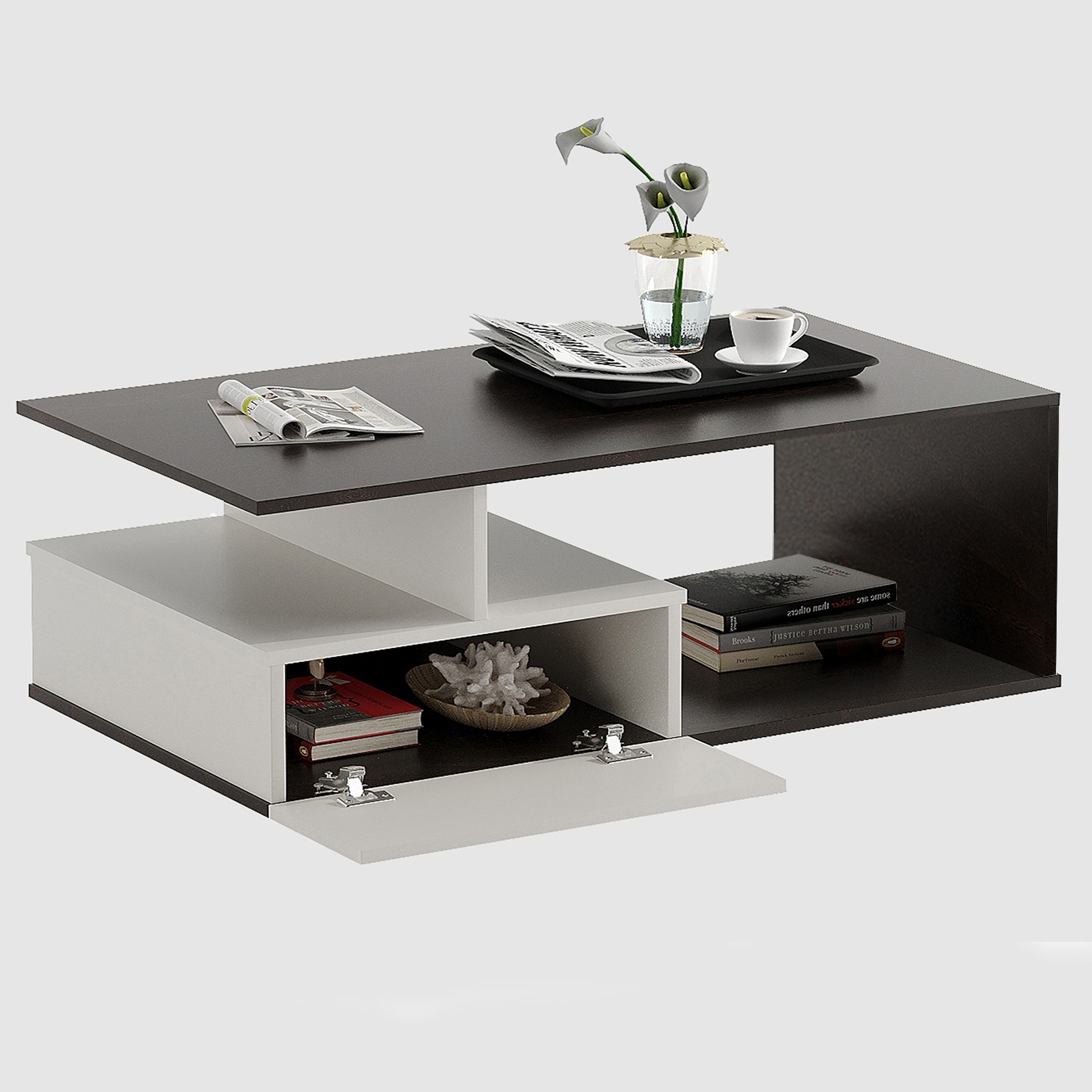 Marin wooden Rectangular coffee Table - rear_view