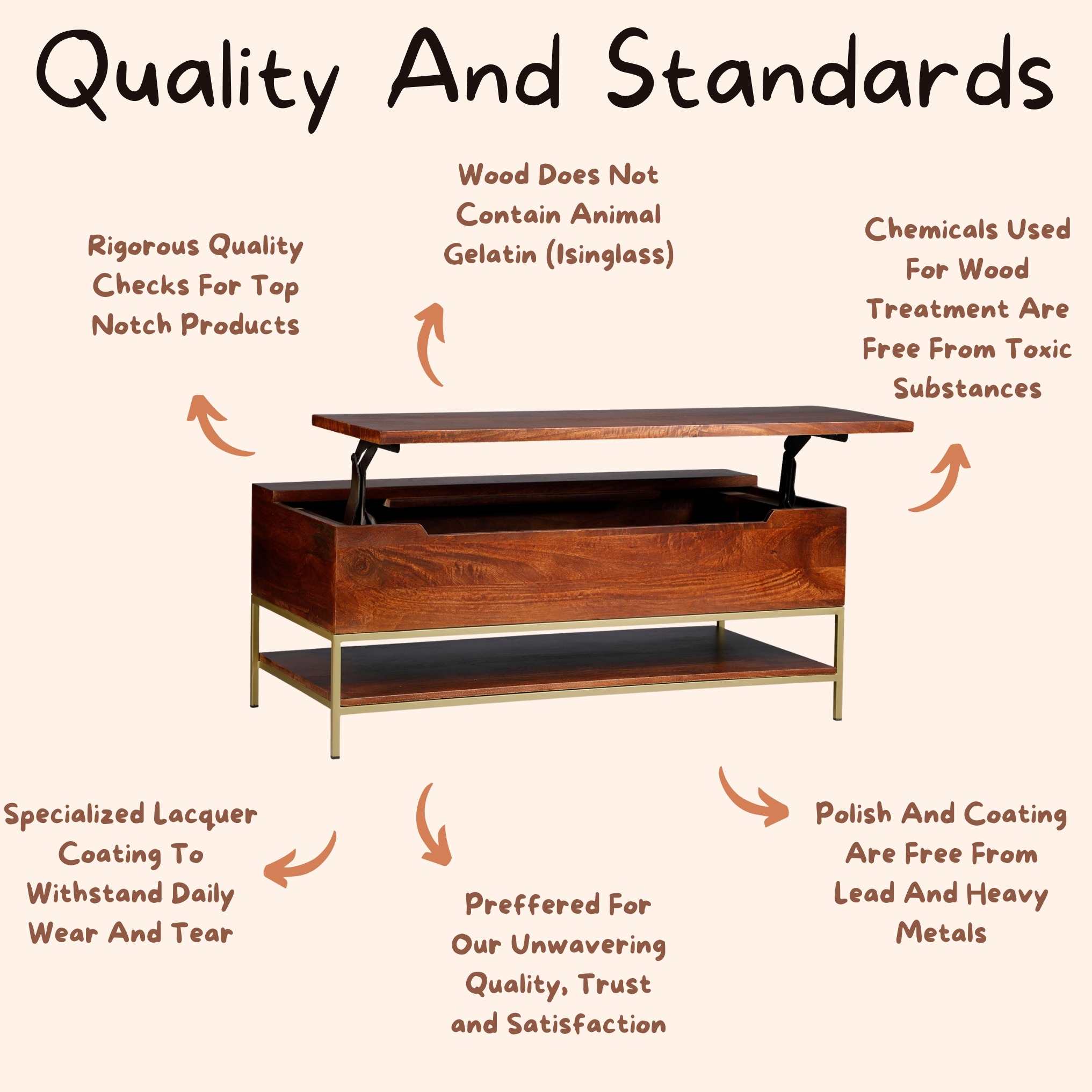 Arlot Mango Wooden Coffee Table With storage - right_view