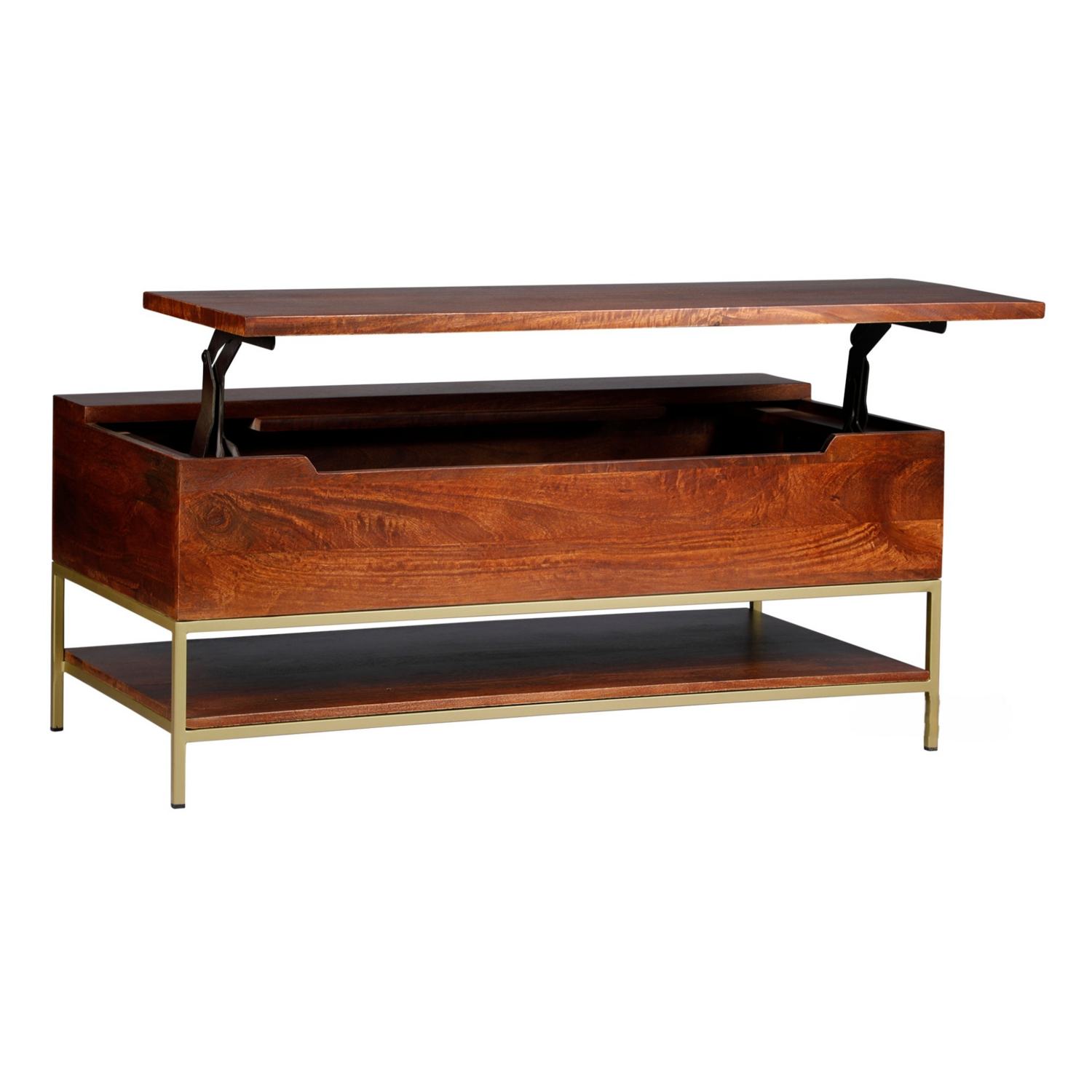 Arlot Mango Wooden Coffee Table With storage - top_view