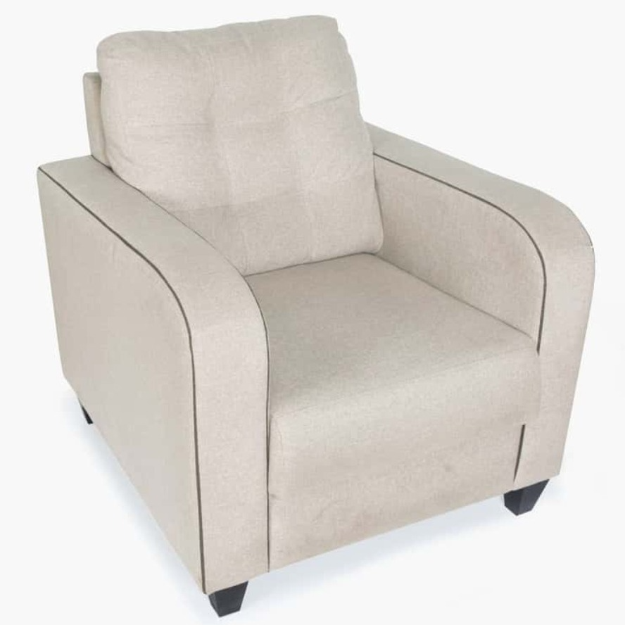 Kim Modern Leather Sofa Set( 3+1+1) in Beige colour - left_view