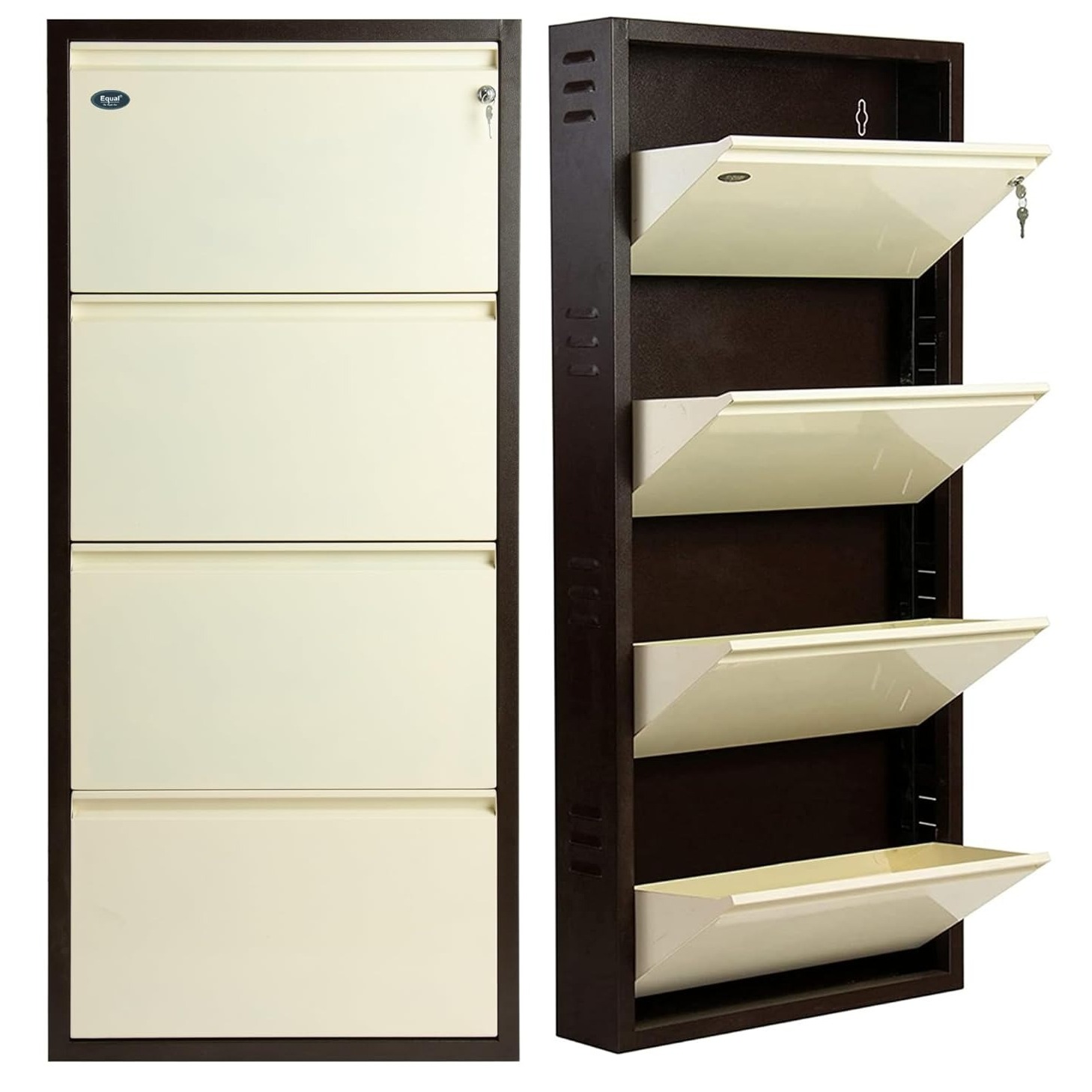 4 Door Wall Mounted Shoe Rack - rear_view