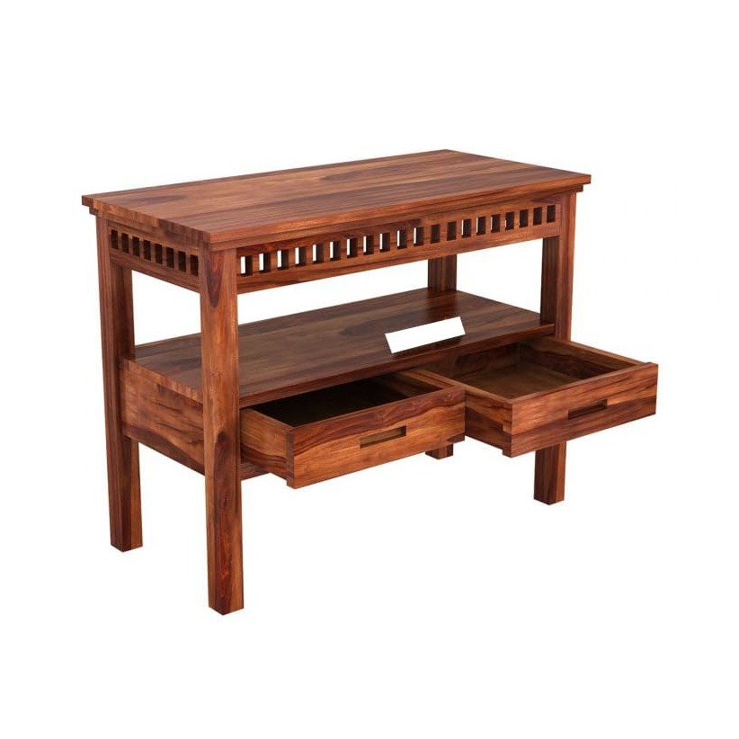 Alex Sheesham Wood Console Table - left_view